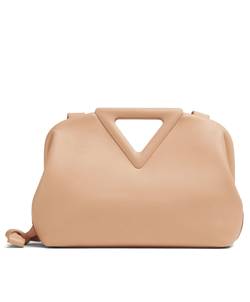 Bottega Veneta Point Leather Top Handle Bag Pink